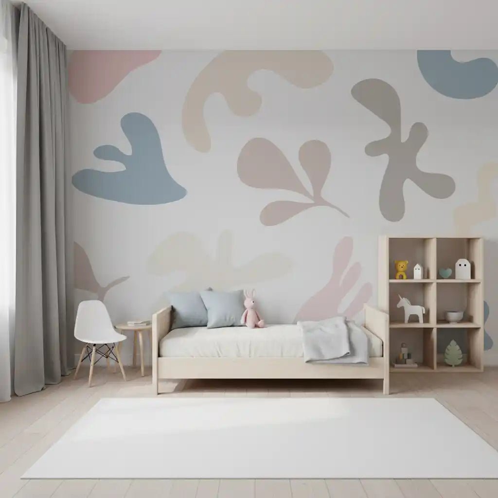 Soft Organic Shapes wall mural soft blend of curved shapes