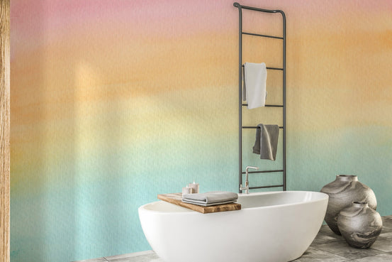Pastel gradient mural with watercolor charm A207
