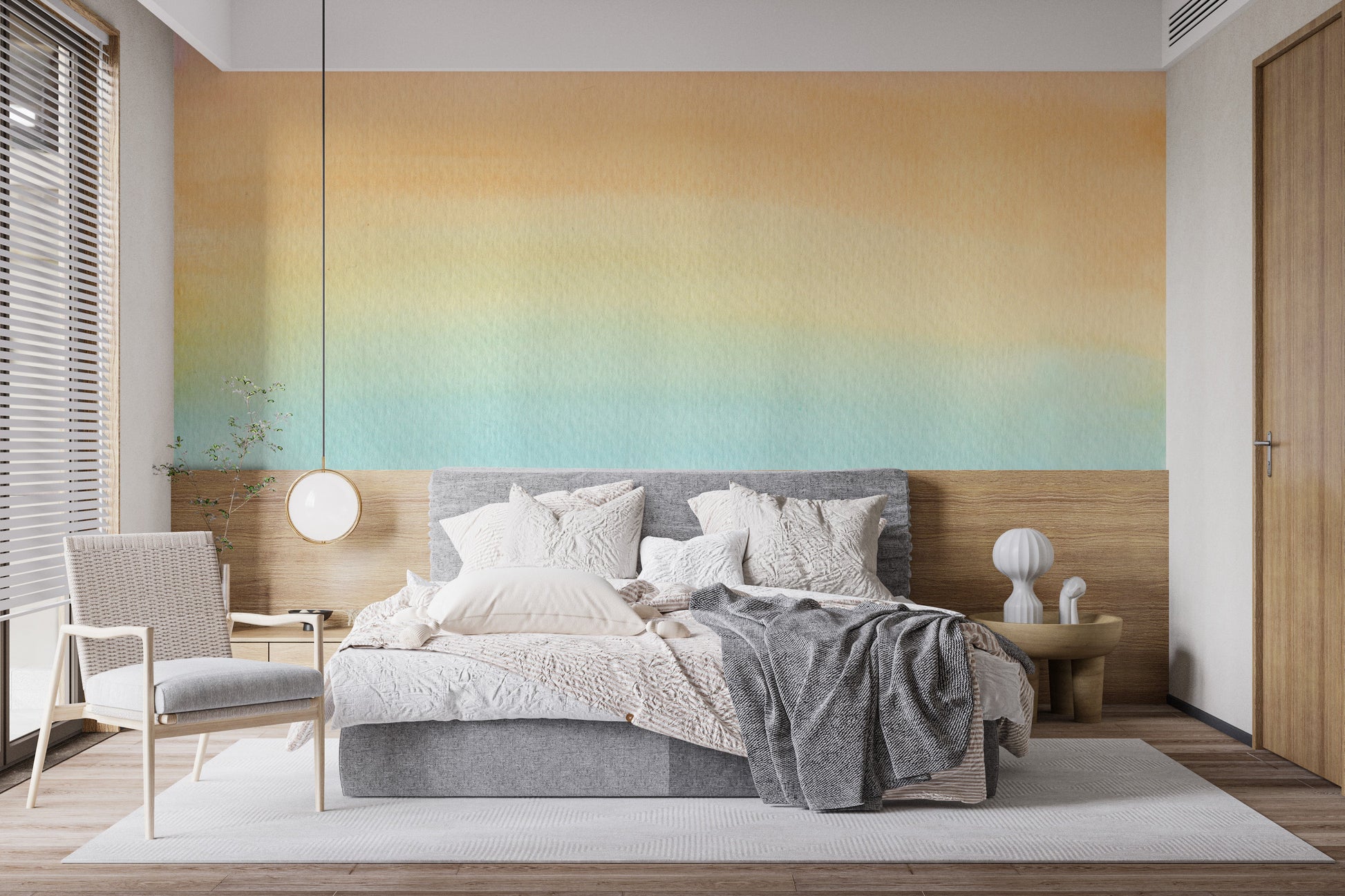 Soft Pastel Watercolor Gradient Wallpaper Mural - Giffywalls