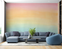 Watercolor-inspired mural in pastel tones
