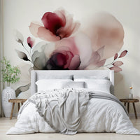 Feminine floral mural with dreamy petal textures.

