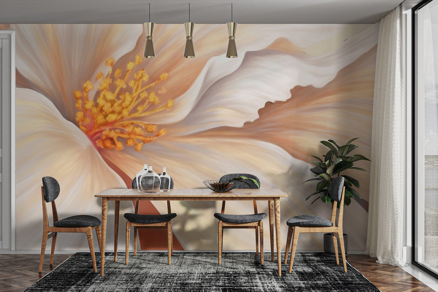 Subtle floral wallpaper for home
