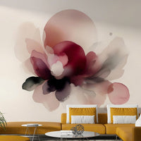 Delicate wall mural with floating soft petals.

