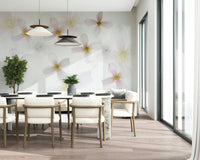 A beautiful modern art wall mural of delicate flowers.