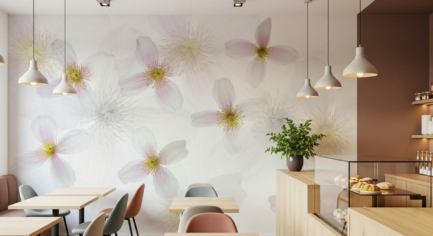 A serene subtle flower wall mural for your decor.