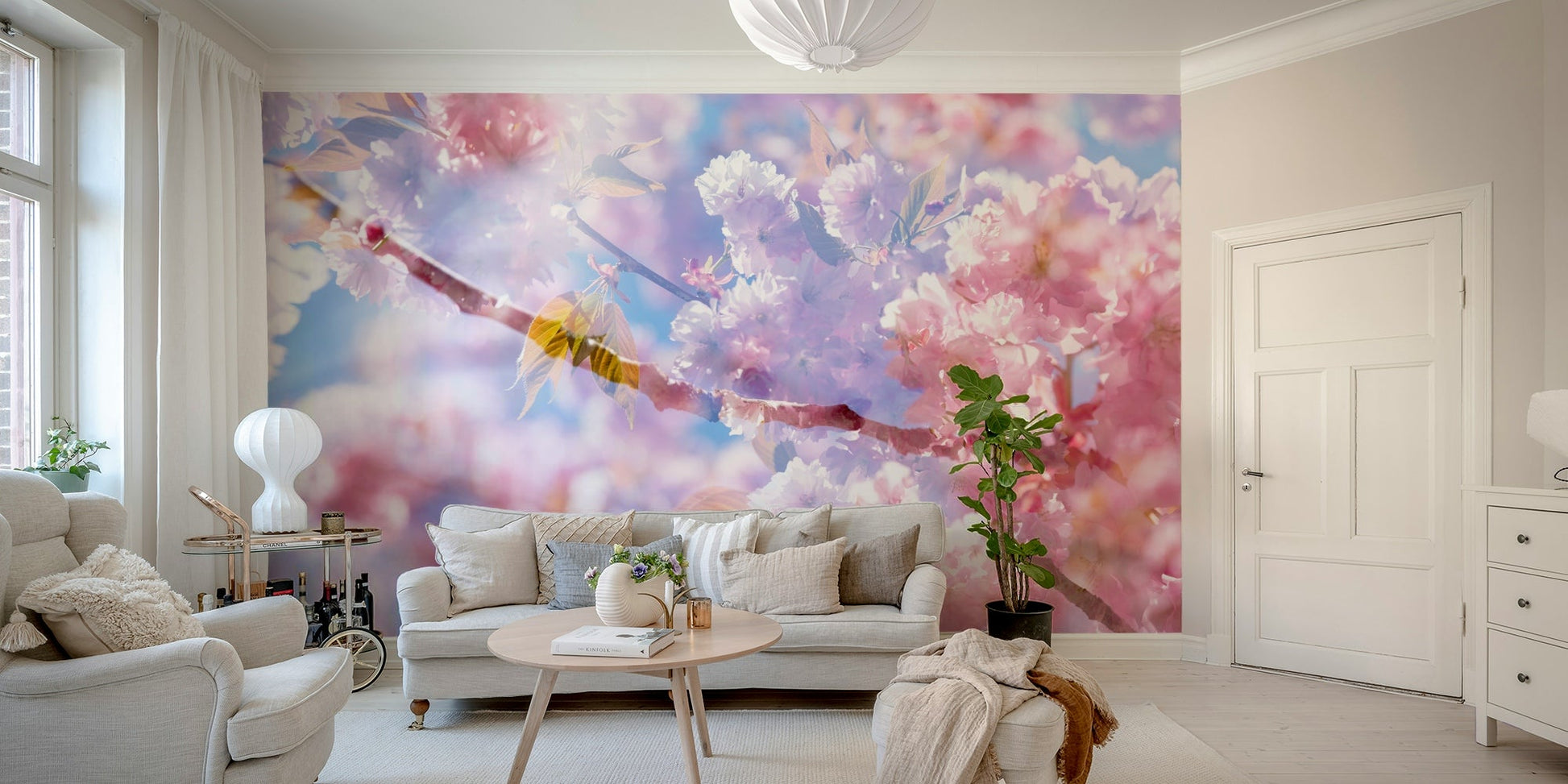 There's a strong sense of tranquility, natural harmony, and sophisticated artistry.
