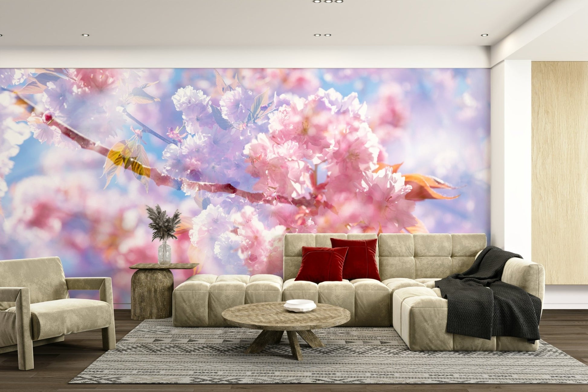 Suitable for a living room, bedroom, or a modern, nature-inspired, calming interior.
