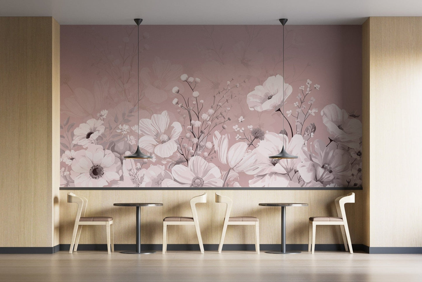Gentle Pink Flower Wallpaper Design
