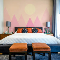 Gentle pink mountain wallpaper mural

