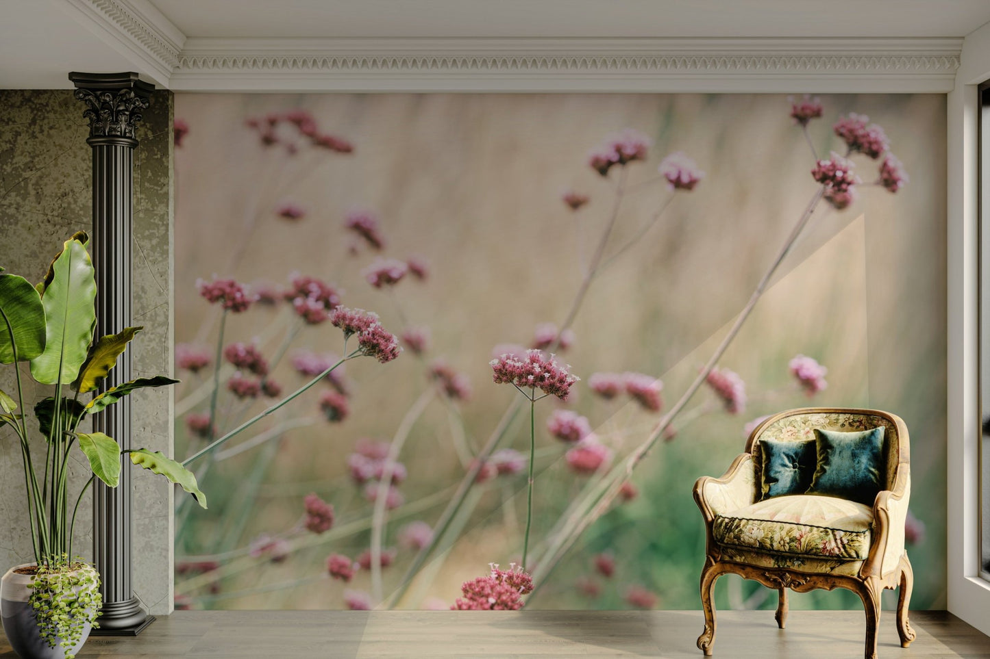 Soft Pink Field Bliss Wall Mural