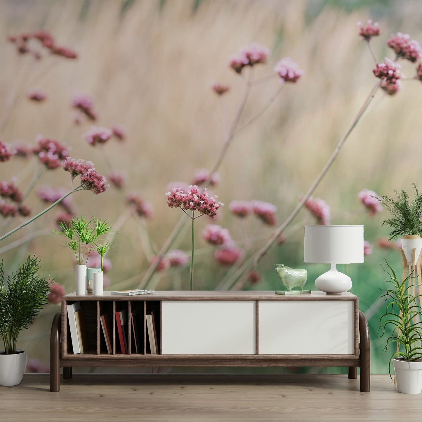 Soft Pink Field Bliss Wall Mural