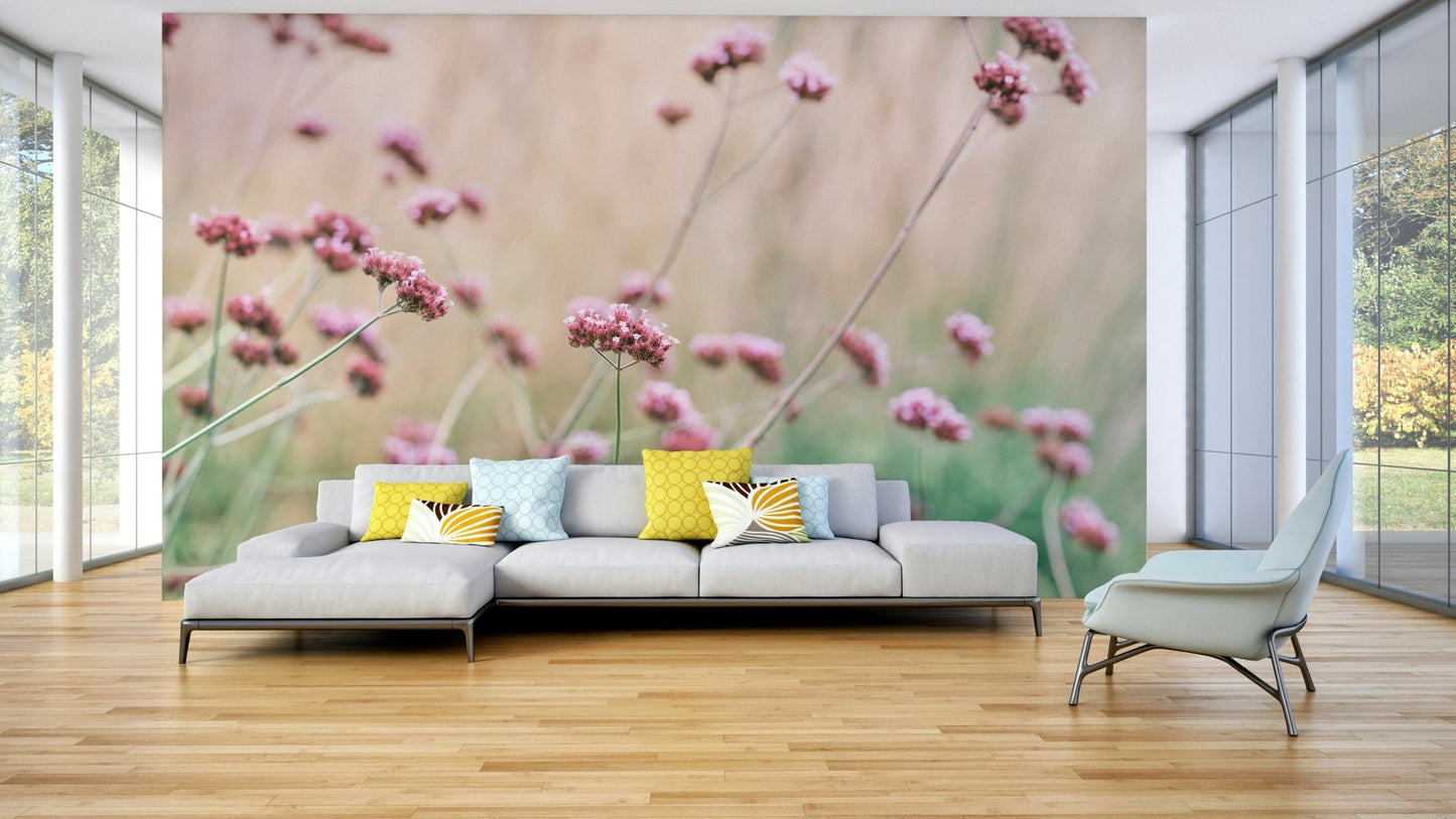 Soft Pink Field Bliss Wall Mural