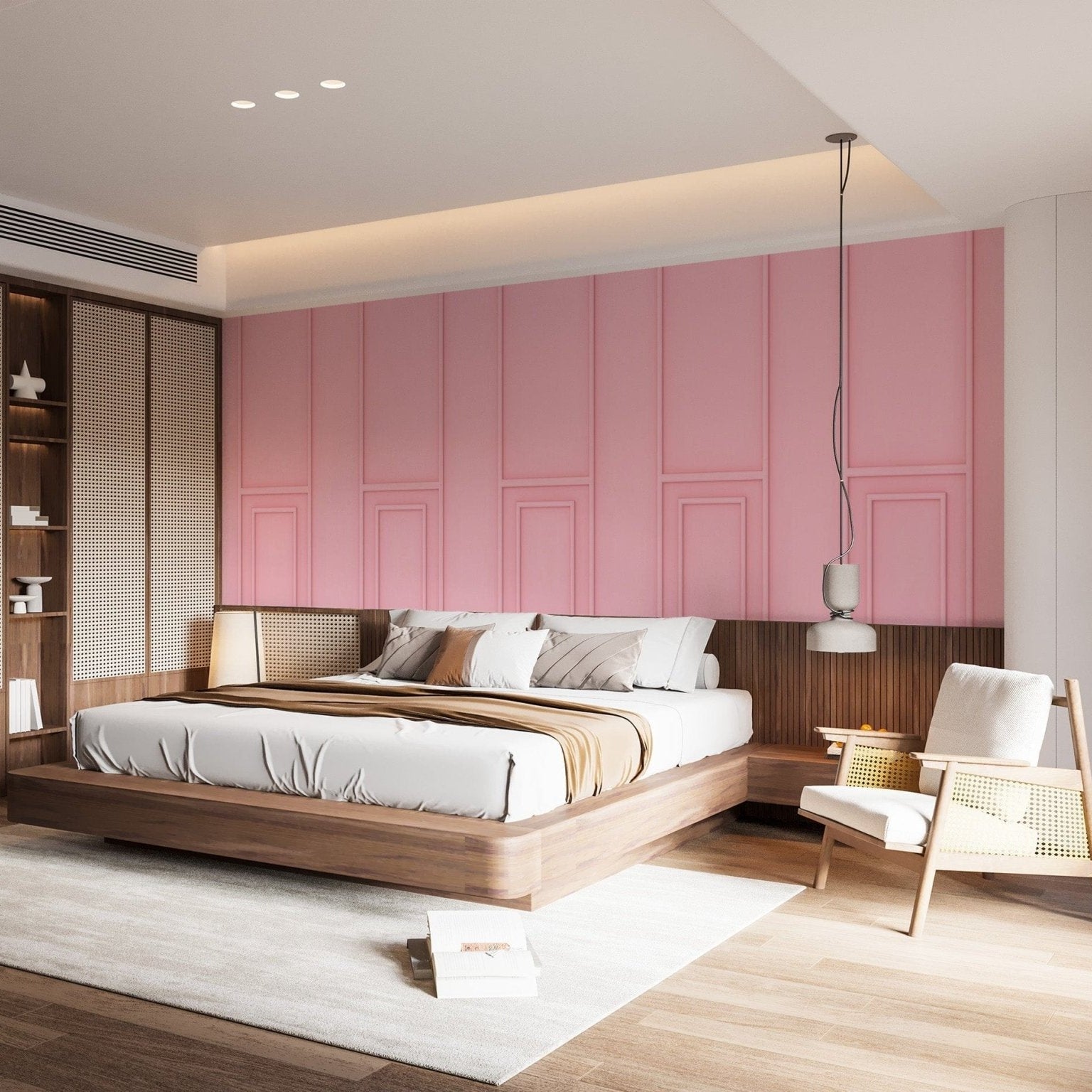 Soft Pink Wood Panel Wallpaper Mural - Giffywalls wood-07