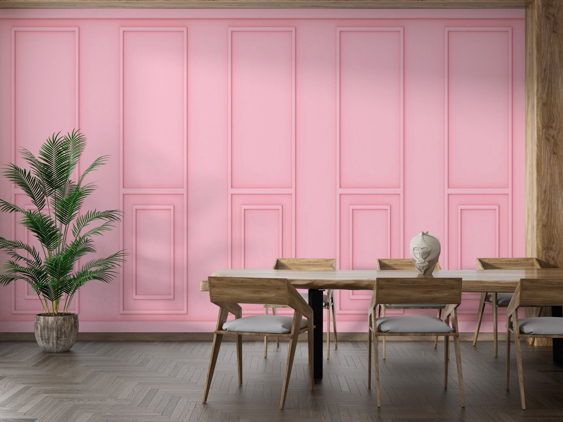 Cozy Soft Pink Wooden Wallpaper wood-07
