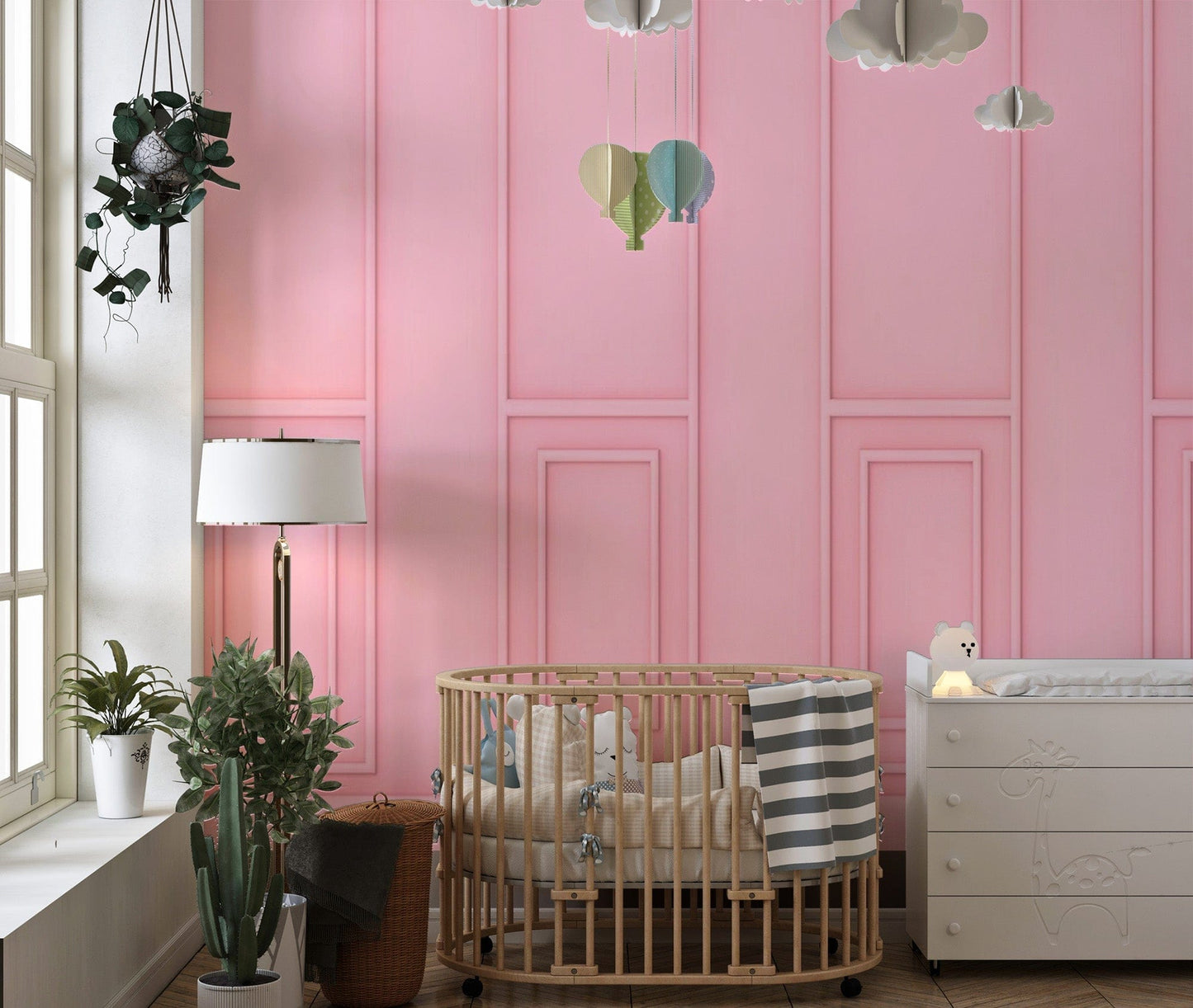 Elegant Pink Wood Panel Wallpaper wood-07
