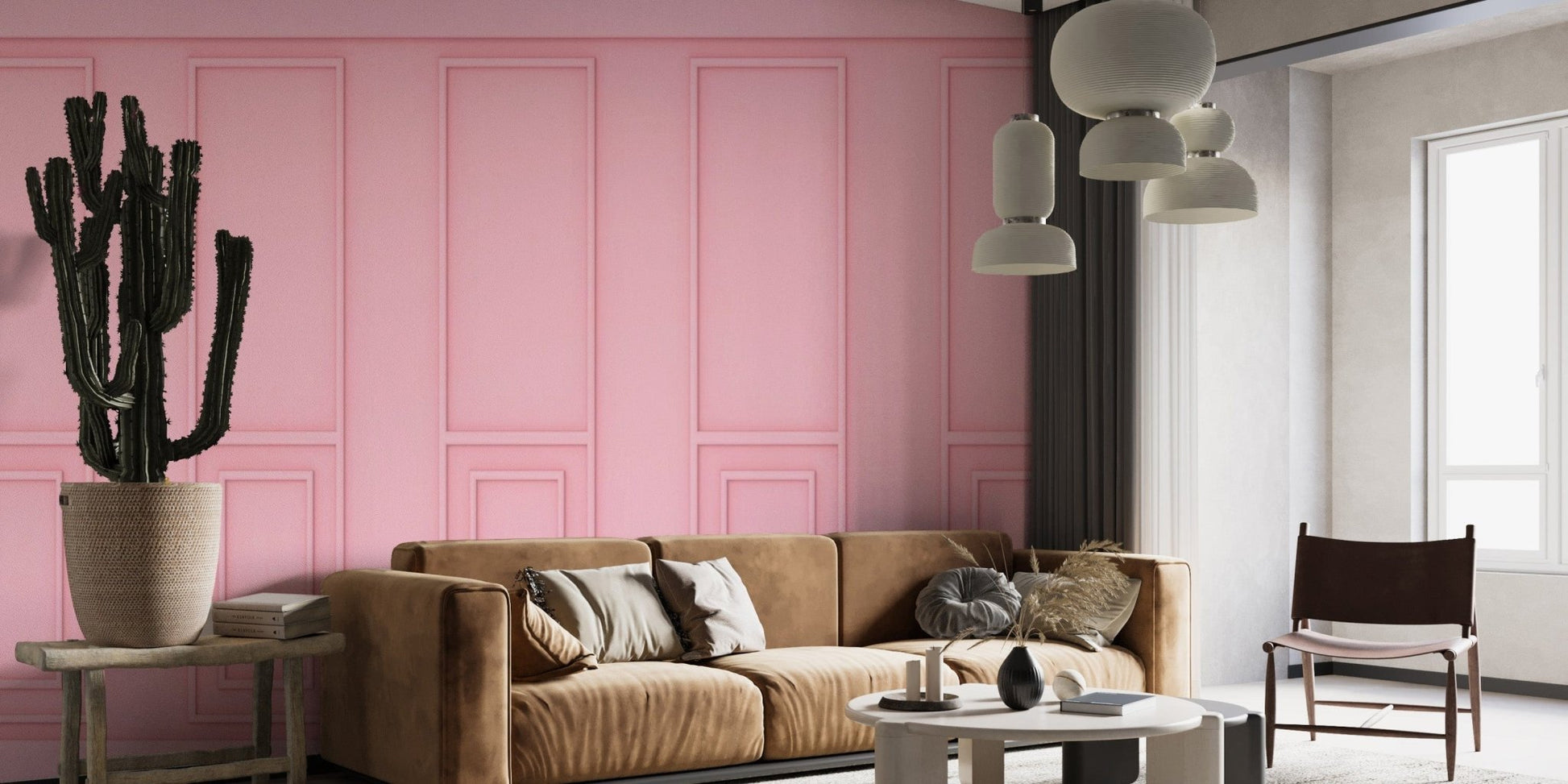 Soft Pink Wood Panel Wallpaper Mural - Giffywalls wood-07