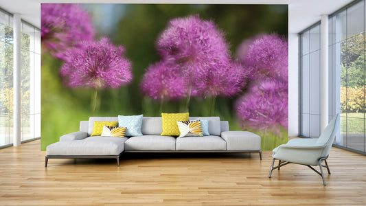 A serene and abstract wall mural.
