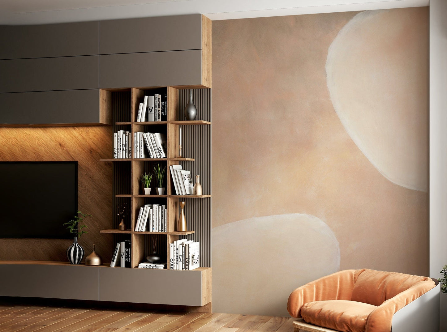 Abstract cream and sand wall design

