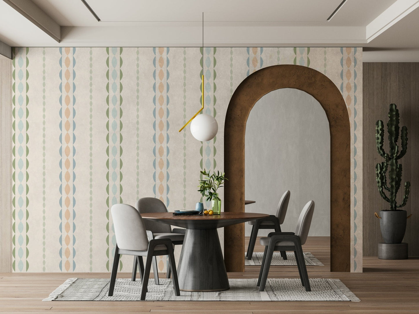 The colors are gentle and soft, with a natural, neutral palette.

