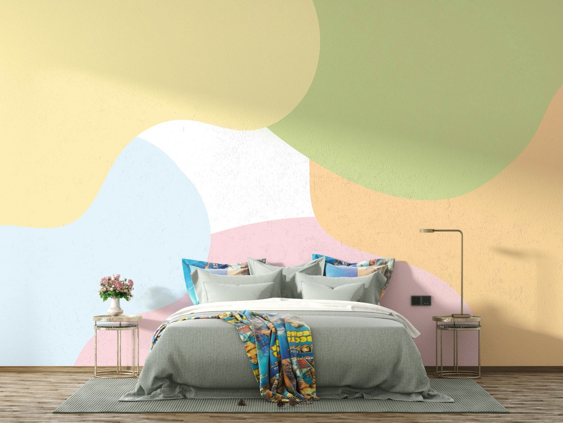 The shapes are arranged in a random, artistic pattern.

