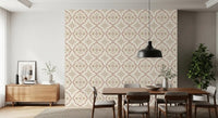 Dining room  finished in Soft Sienna Mediterranean Tile Wallpaper