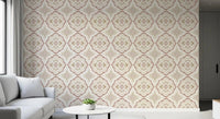 Relaxed sitting room featuring Soft Sienna Mediterranean Tile Wallpaper