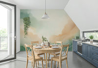 Dreamy pastel blue wall mural for a cozy atmosphere

