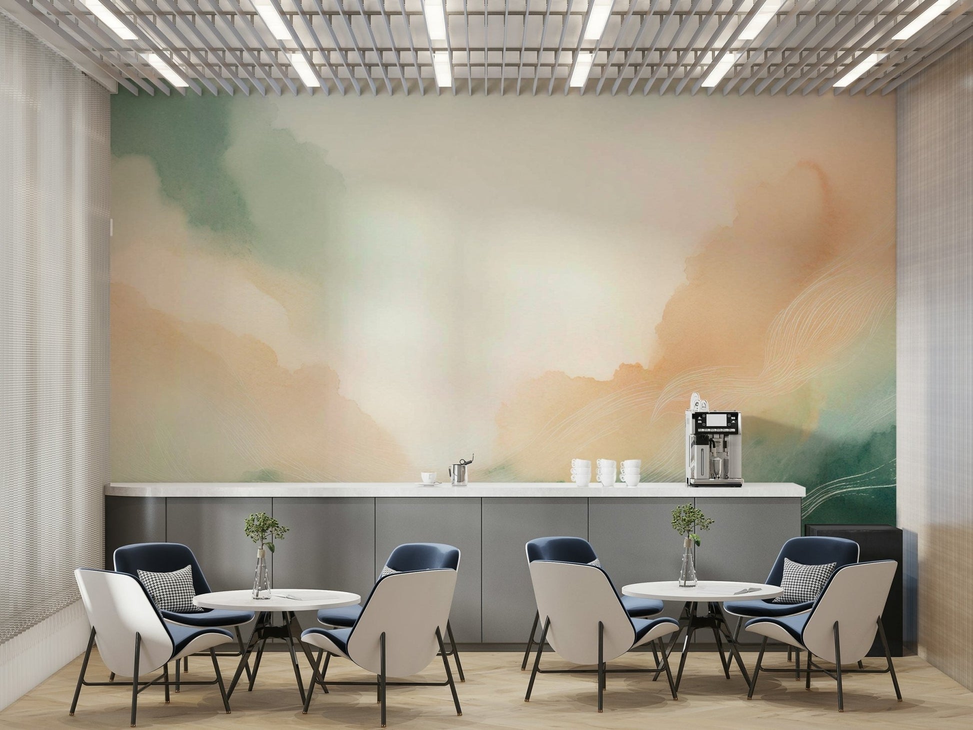 Soft blue sky mural to elevate your room’s aesthetic

