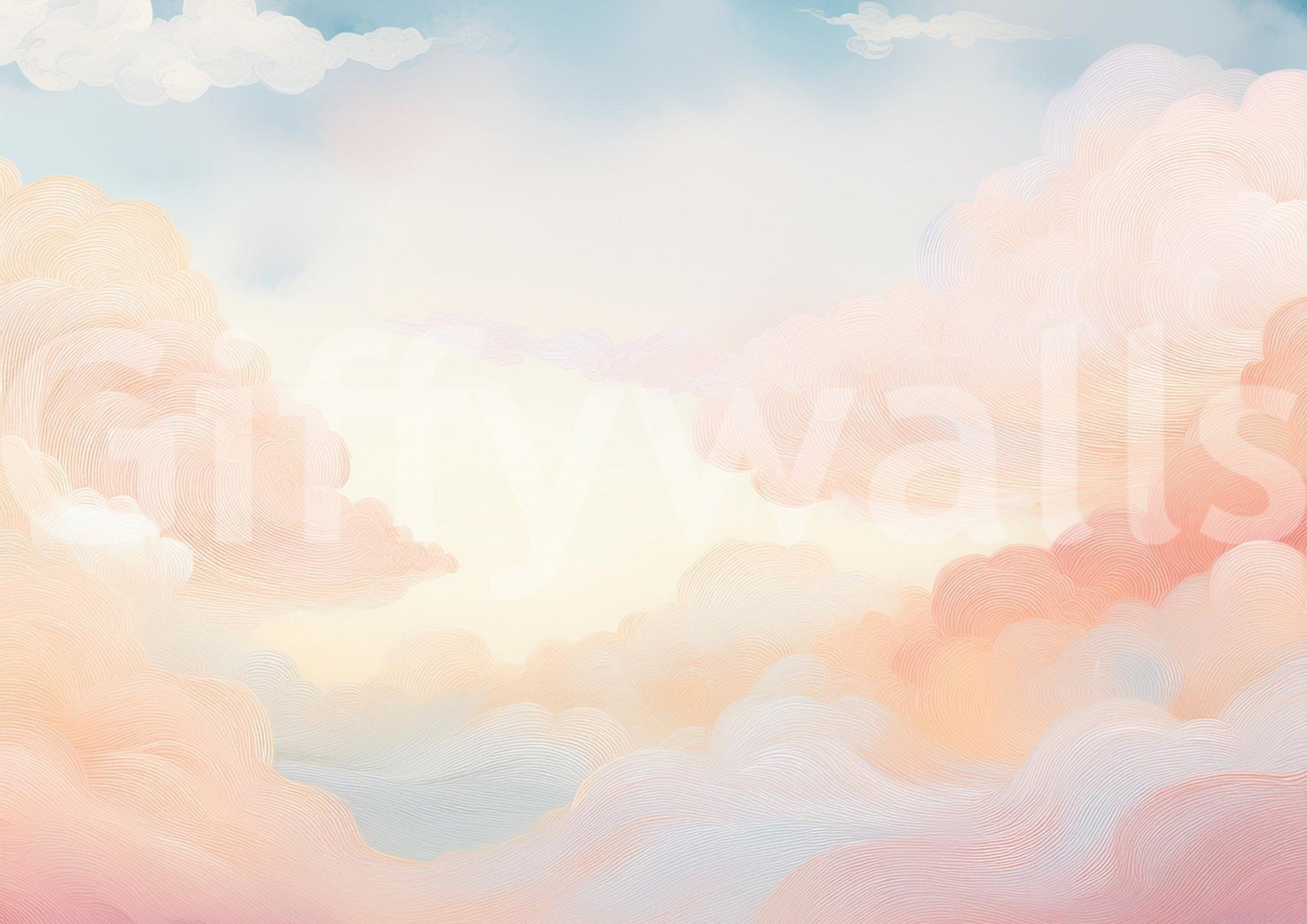 Serene sky mural with soft colors for peaceful rooms

