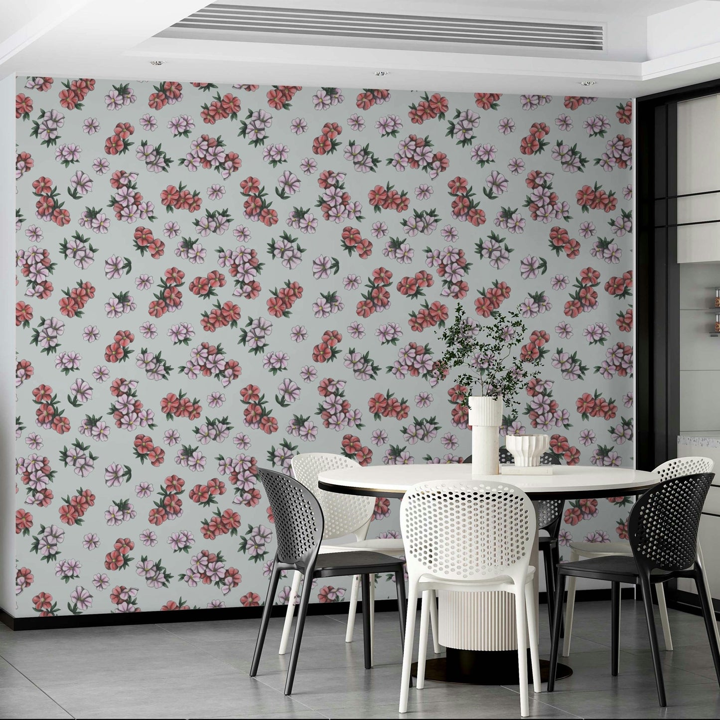 Pastel floral wallpaper for walls


