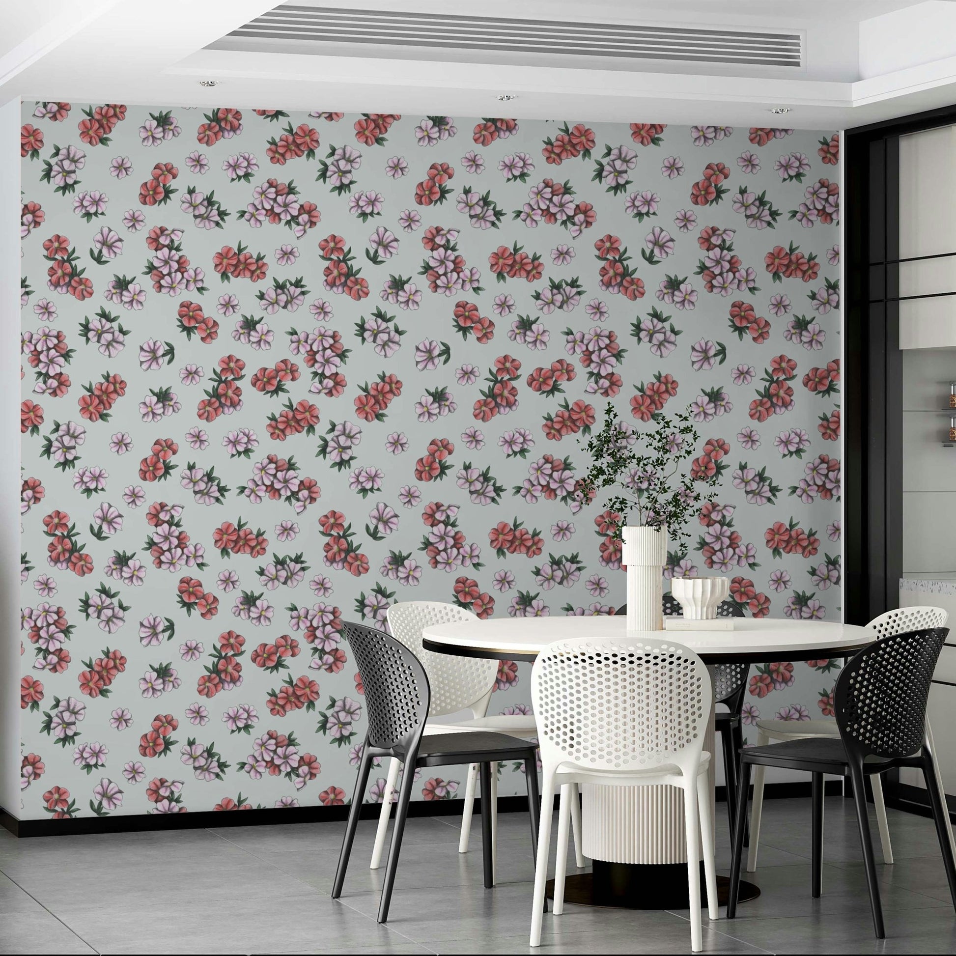 Pastel floral wallpaper for walls


