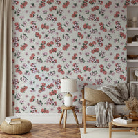 Light and airy floral mural

