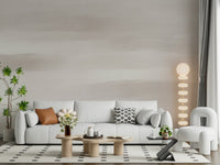 A graceful subtle stroke wall mural in soft, taupe tones.