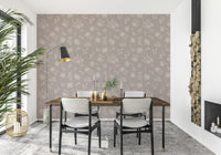 Soft Taupe Florals wallpaper framing an understated floral pattern GD7419
