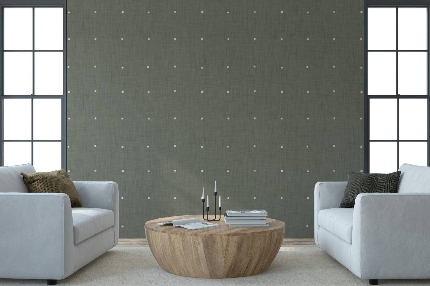 Home furnishing Soft Texture Squares Taupe wall design.