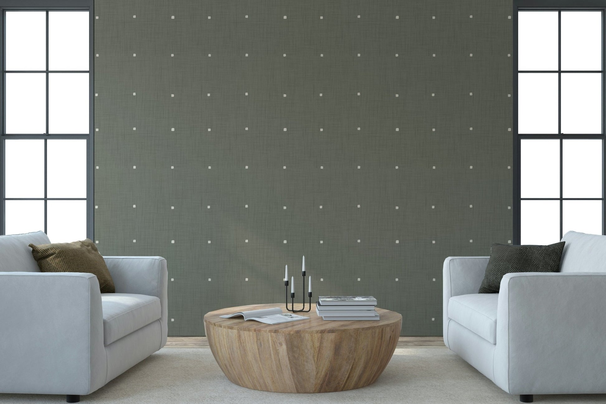 Home furnishing Soft Texture Squares Taupe wall design.