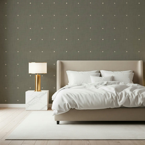 Soft Texture Squares Taupe wall covering with subtle square pattern., GD7022