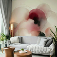 Elegant Soft Tones Artistic Flow Mural for Living Rooms

