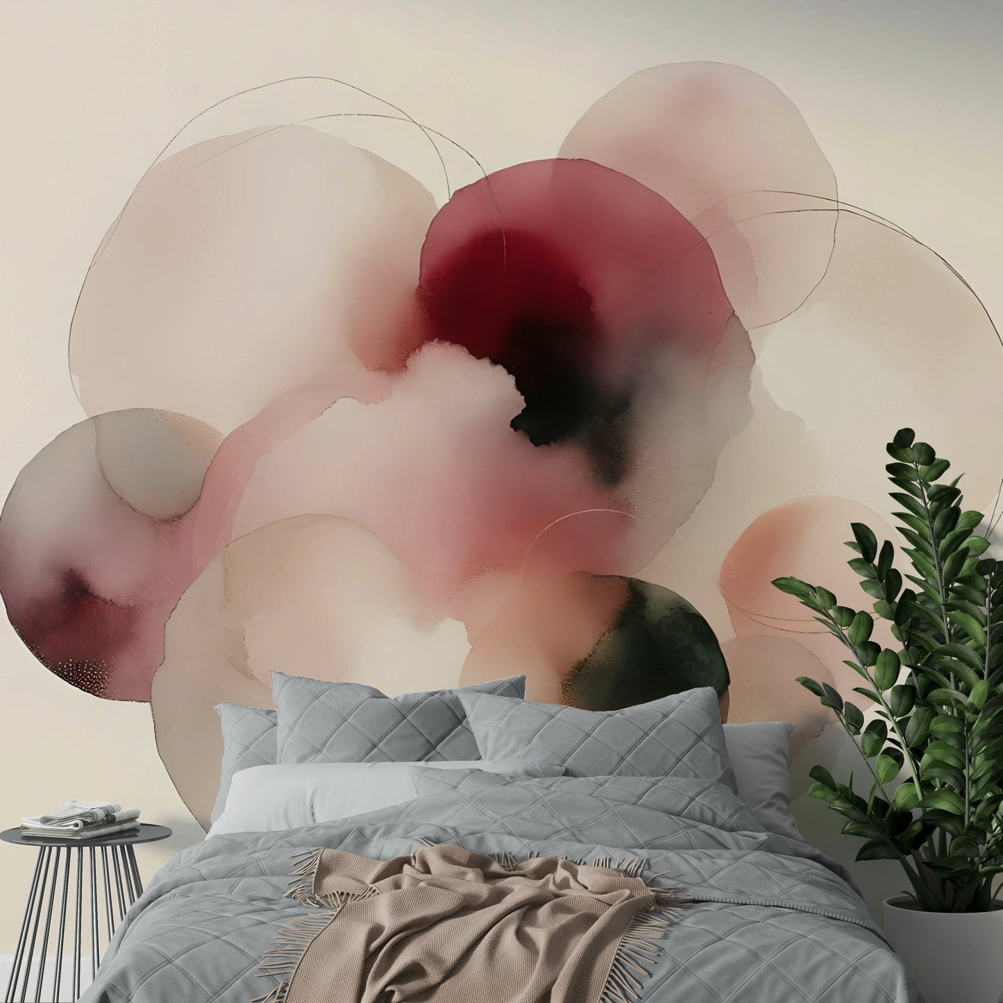 Transform Your Home with Soft Tones Artistic Flow Mural

