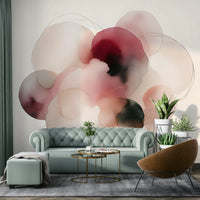 Soft Tones Artistic Flow Mural in a Minimalistic Style

