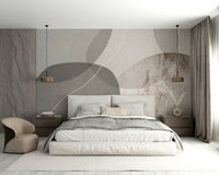 An elegant wall mural with a soft abstract design.

