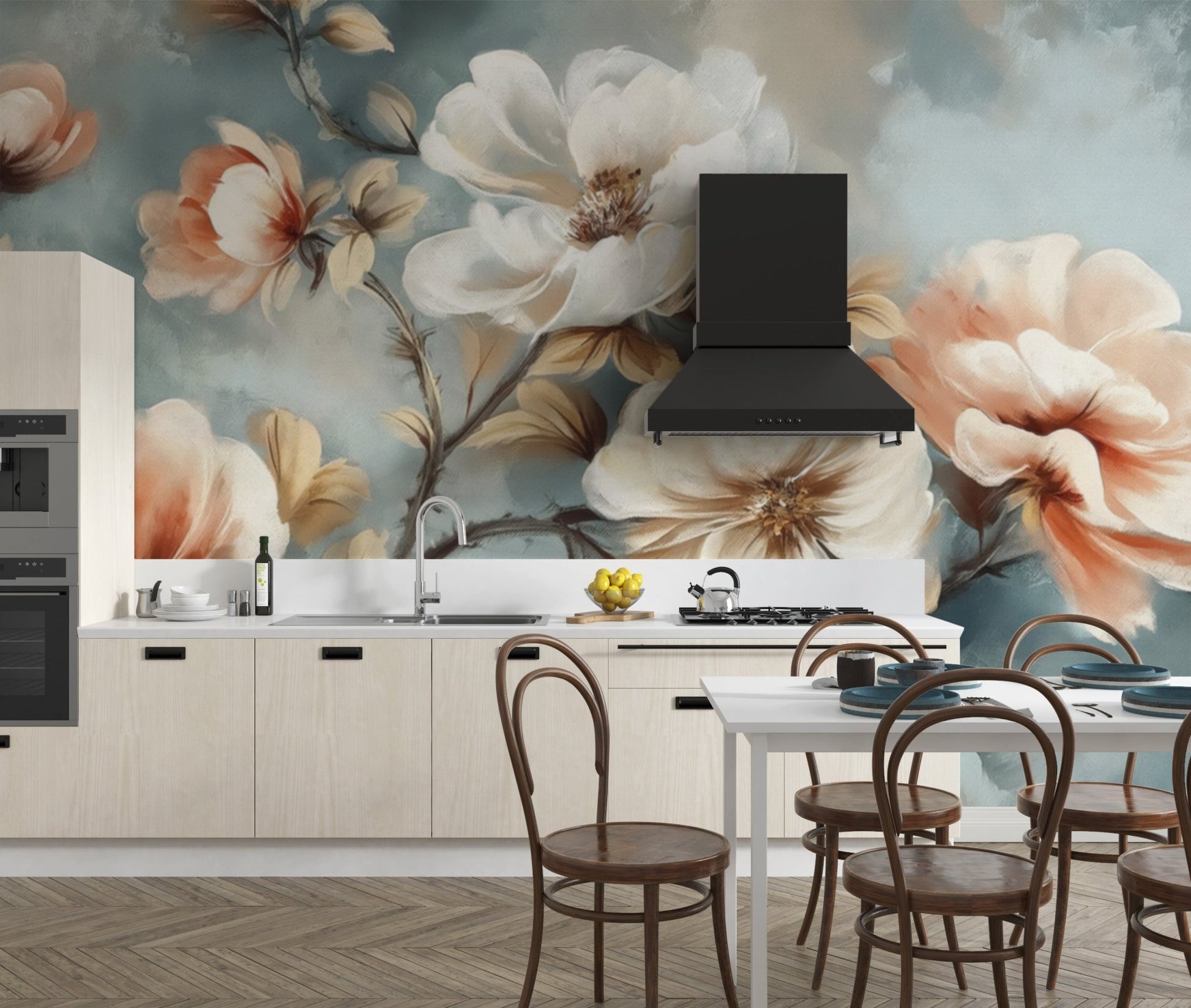 Gentle floral watercolour wall decor
