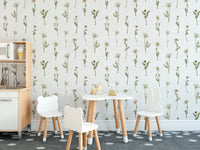 Hand-drawn wildflower wallpaper design
