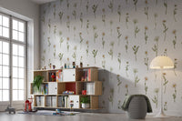 Cottage-style wildflower wallpaper mural

