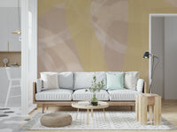 A serene abstract curve wall mural for your decor.


