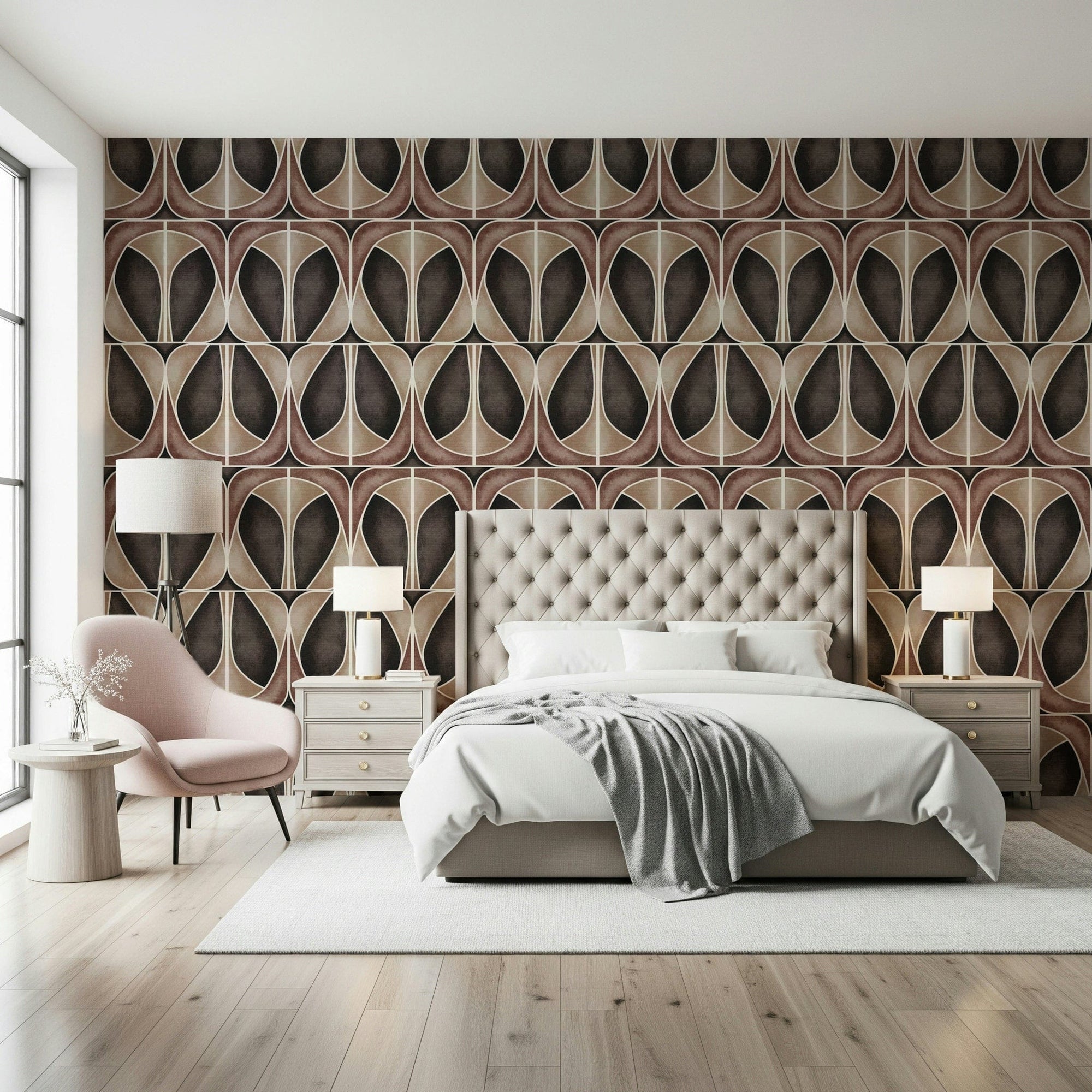 Mid-century peel and stick wallpaper Softy Dèco Geometries design., GD7436