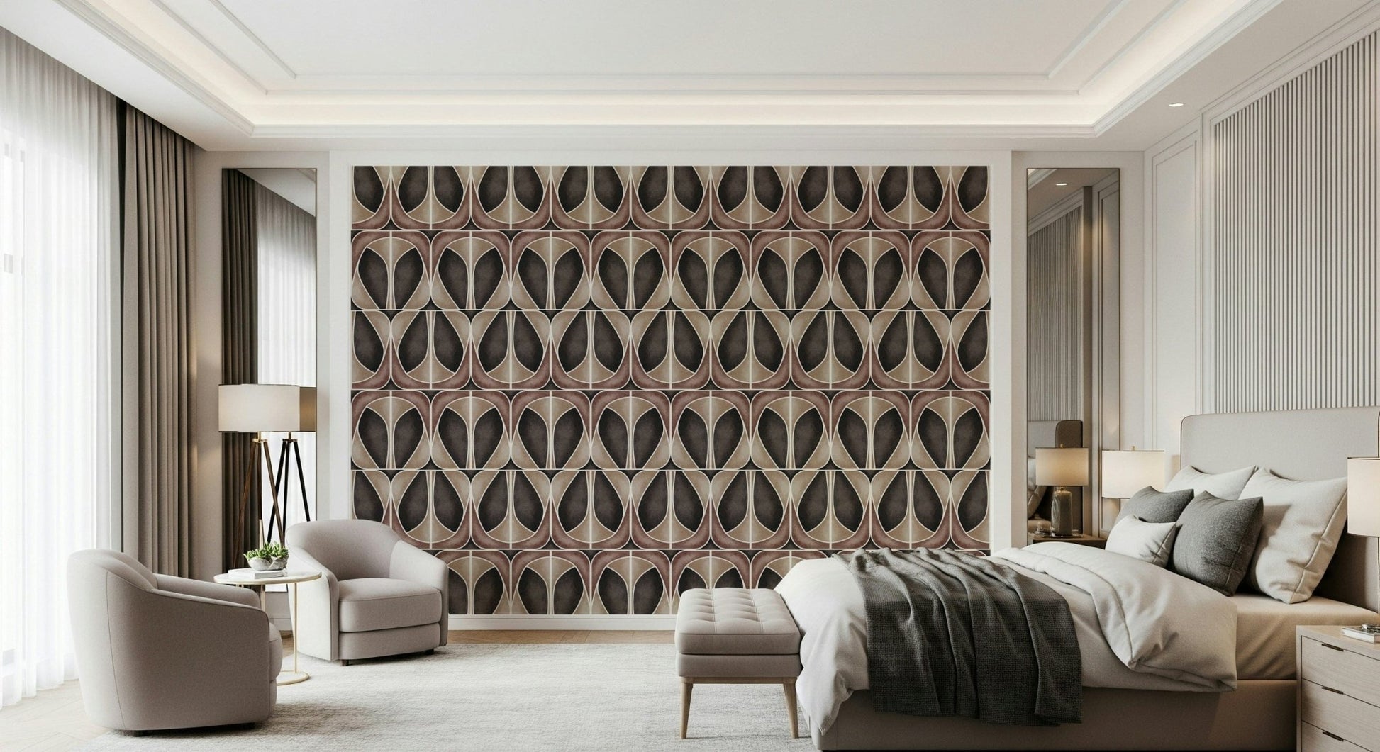 Softy Dèco Geometries peel and stick wallpaper matte finish.