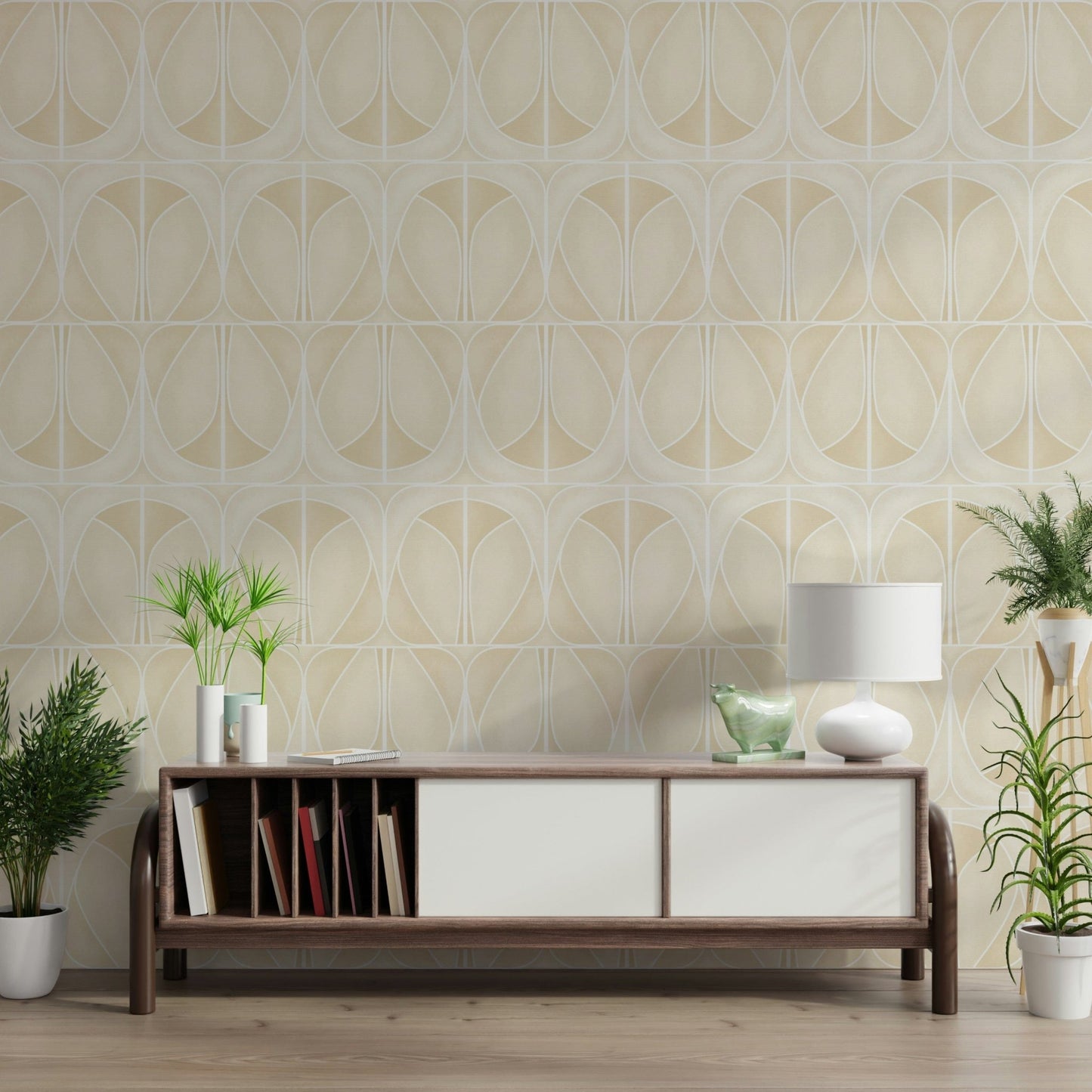 Sand Charm Softy Dèco Geometries soft cream wall mural