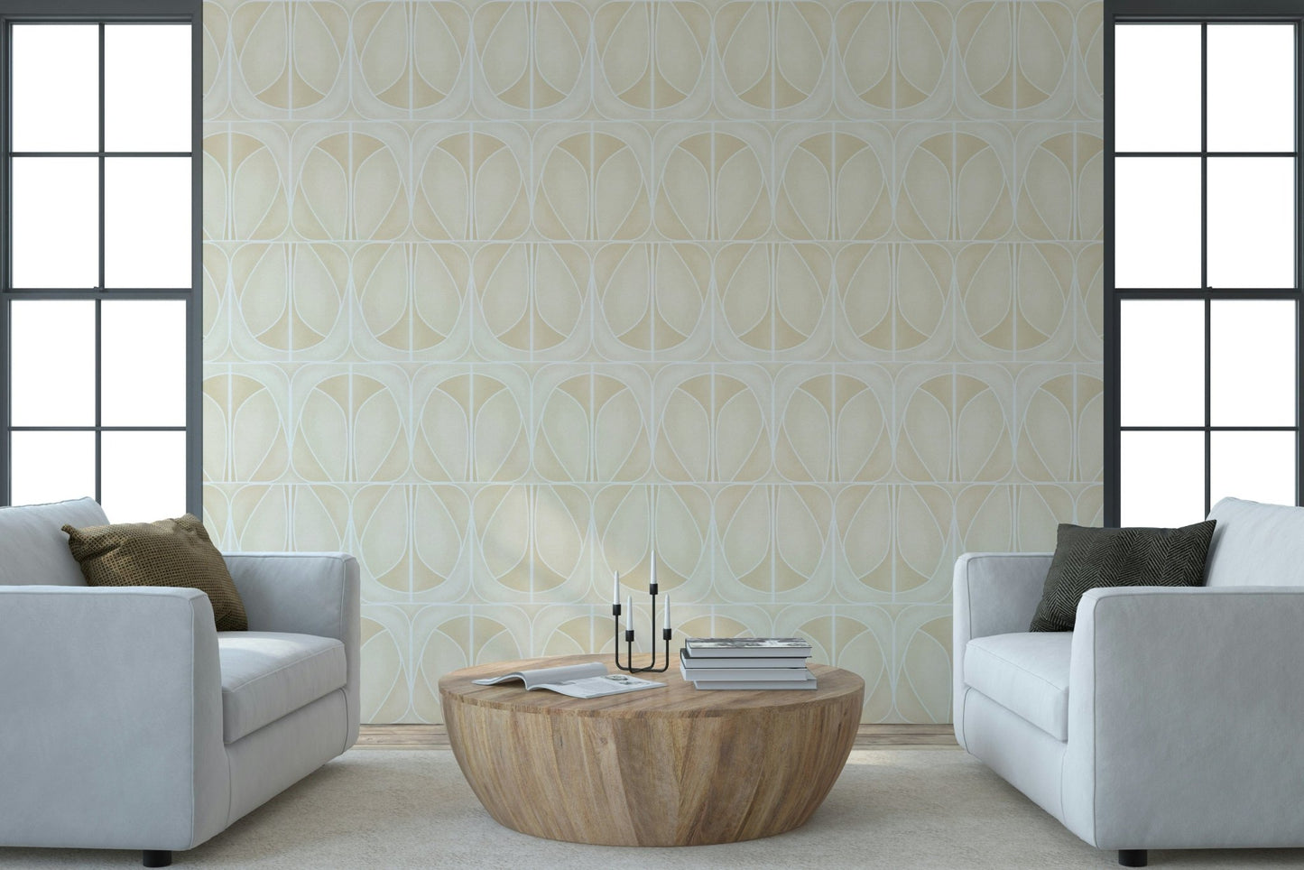 Sophisticated tan patterns on Sand Charm Softy Dèco Geometries