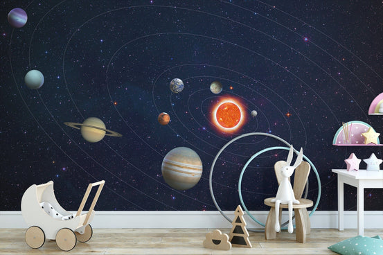 Solar System planets orbit wallpaper design, B354